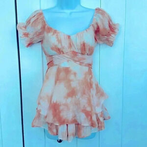 Selfie Leslie Linka Off-Shoulder Tie Back Romper Dress